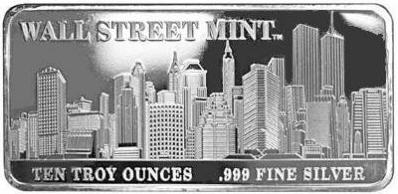 10 oz WALL STREET MINT Silver Bar